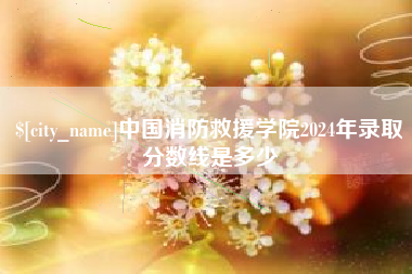 长兴中国消防救援学院2024年录取分数线是多少