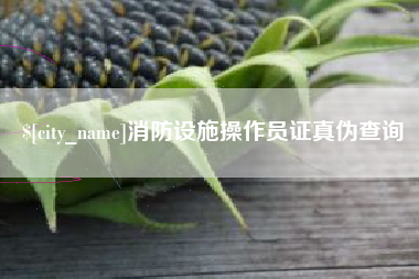 长兴消防设施操作员证真伪查询