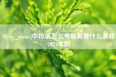 长兴中控证怎么考取需要什么条件2024年的