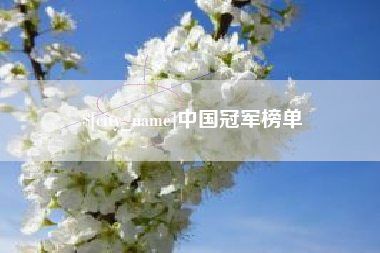 长兴中国冠军榜单