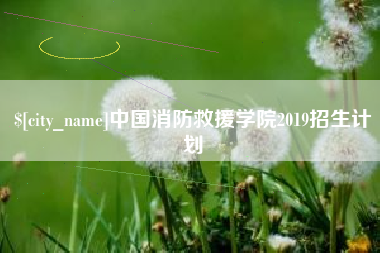 长兴中国消防救援学院2019招生计划